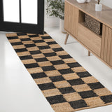 Rudra Modern Farmhouse Woven Jute Checkerboard Area Rug
