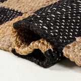 Rudra Modern Farmhouse Woven Jute Checkerboard Area Rug