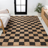 Rudra Modern Farmhouse Woven Jute Checkerboard Area Rug