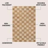 Rudra Modern Farmhouse Woven Jute Checkerboard Area Rug