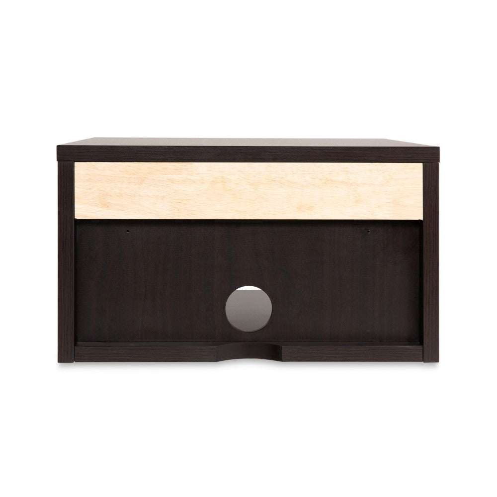 Laurel 15.71" Mid-Century Modern Floating Wall Mounted Nightstand with Soft-Close Rattan Drawer and Cable Hole
