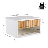 Cepee  15.71" Classic Contemporary Floating Wall Mounted Nightstand with Soft-Close Tambour Drawer and Cable Hole