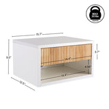 Cepee  15.71" Classic Contemporary Floating Wall Mounted Nightstand with Soft-Close Tambour Drawer and Cable Hole