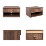 Jdav 15.71" Mid-Century Modern Floating Wall Mounted Nightstand with Soft-Close Drawer and Cable Hole