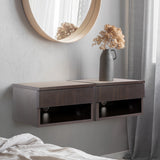 Jdav 15.71" Mid-Century Modern Floating Wall Mounted Nightstand with Soft-Close Drawer and Cable Hole