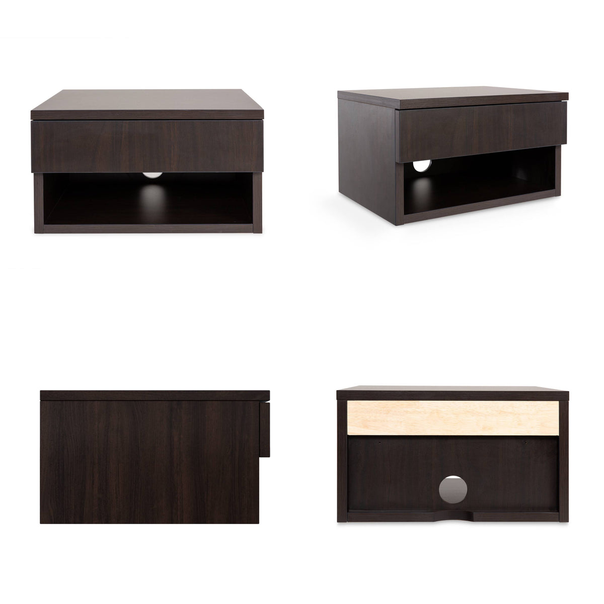 Jdav 15.71" Mid-Century Modern Floating Wall Mounted Nightstand with Soft-Close Drawer and Cable Hole