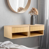 Jdav 15.71" Mid-Century Modern Floating Wall Mounted Nightstand with Soft-Close Drawer and Cable Hole
