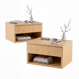 Jdav 15.71" Mid-Century Modern Floating Wall Mounted Nightstand with Soft-Close Drawer and Cable Hole