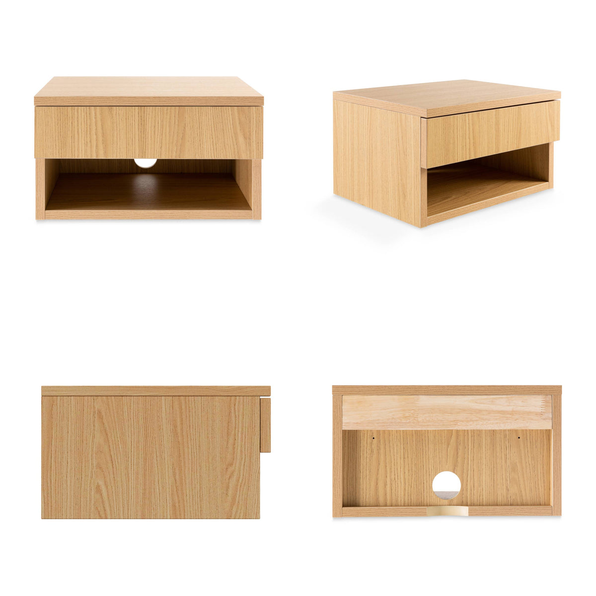 Jdav 15.71" Mid-Century Modern Floating Wall Mounted Nightstand with Soft-Close Drawer and Cable Hole
