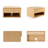 Jdav 15.71" Mid-Century Modern Floating Wall Mounted Nightstand with Soft-Close Drawer and Cable Hole