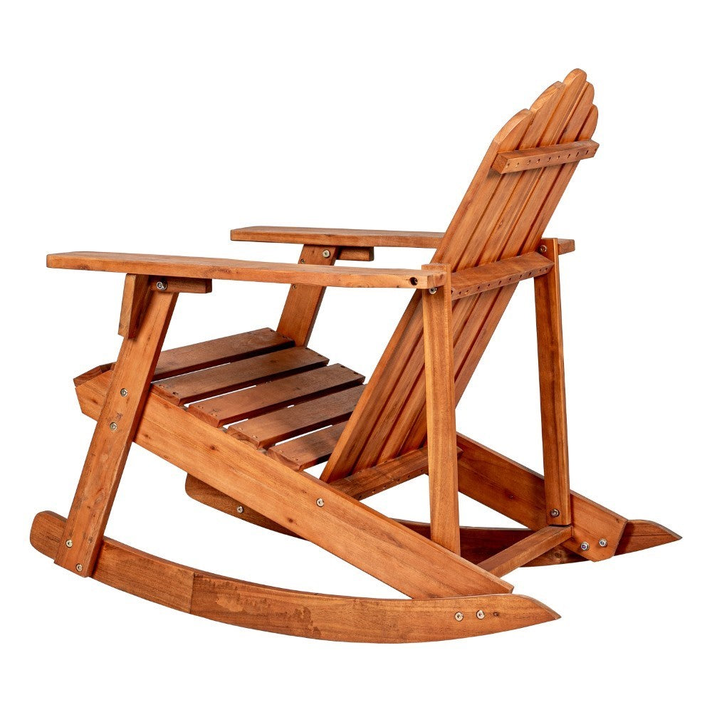Hausa Outdoor Patio Classic Acacia Wood Adirondack Rocking Chair