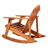 Hausa Outdoor Patio Classic Acacia Wood Adirondack Rocking Chair