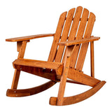 Hausa Outdoor Patio Classic Acacia Wood Adirondack Rocking Chair