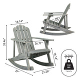 Hausa Outdoor Patio Classic Acacia Wood Adirondack Rocking Chair