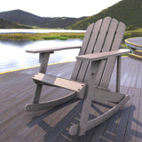 Hausa Outdoor Patio Classic Acacia Wood Adirondack Rocking Chair