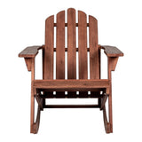 Hausa Outdoor Patio Classic Acacia Wood Adirondack Rocking Chair