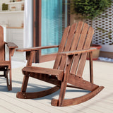Hausa Outdoor Patio Classic Acacia Wood Adirondack Rocking Chair