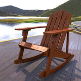 Hausa Outdoor Patio Classic Acacia Wood Adirondack Rocking Chair