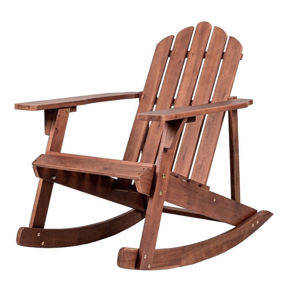 Hausa Outdoor Patio Classic Acacia Wood Adirondack Rocking Chair