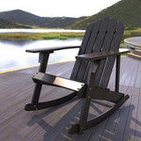 Hausa Outdoor Patio Classic Acacia Wood Adirondack Rocking Chair