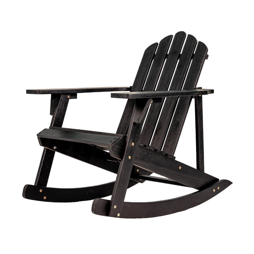 Hausa Outdoor Patio Classic Acacia Wood Adirondack Rocking Chair
