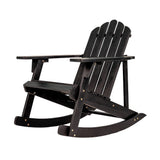 Hausa Outdoor Patio Classic Acacia Wood Adirondack Rocking Chair