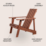 Sandy Outdoor Patio Modern Acacia Wood Adirondack Chair