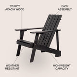 Sandy Outdoor Patio Modern Acacia Wood Adirondack Chair