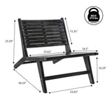 Pace Mid-Century Modern Wood Armless Outdoor Patio Chair