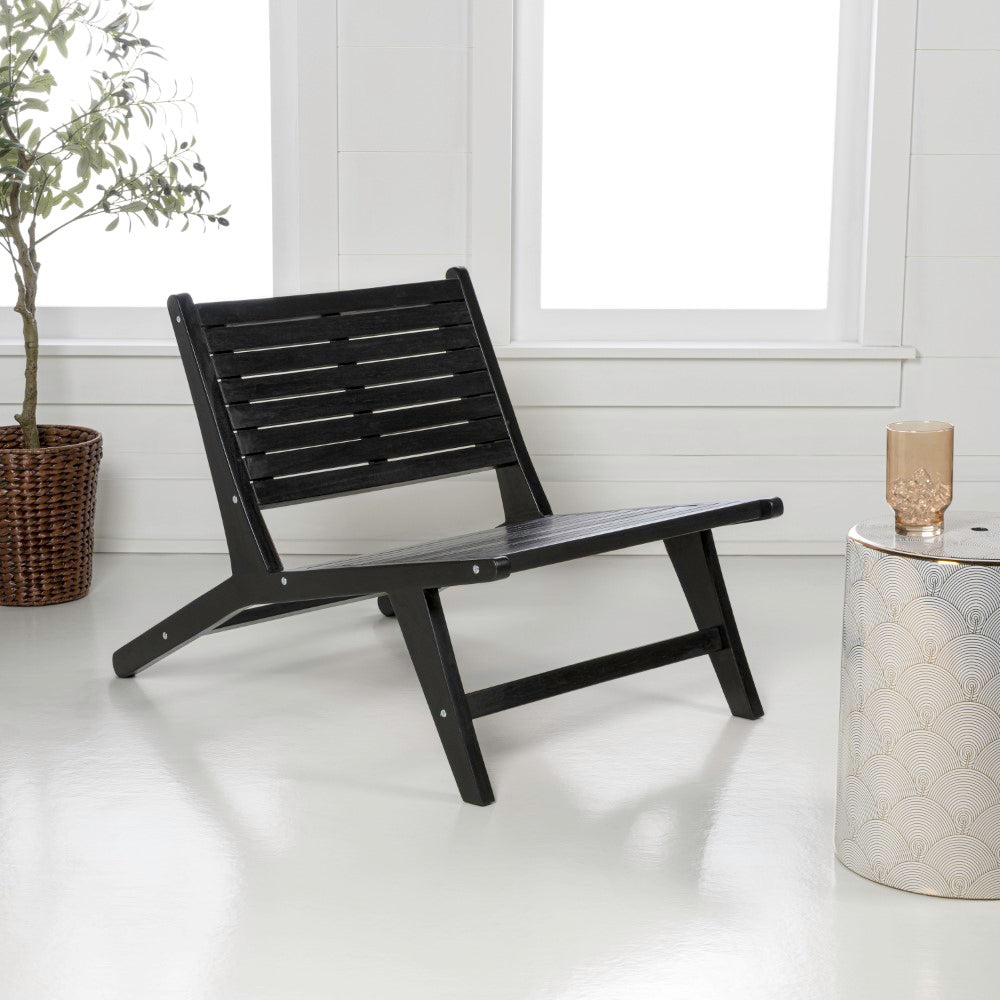 Pace Mid-Century Modern Wood Armless Outdoor Patio Chair
