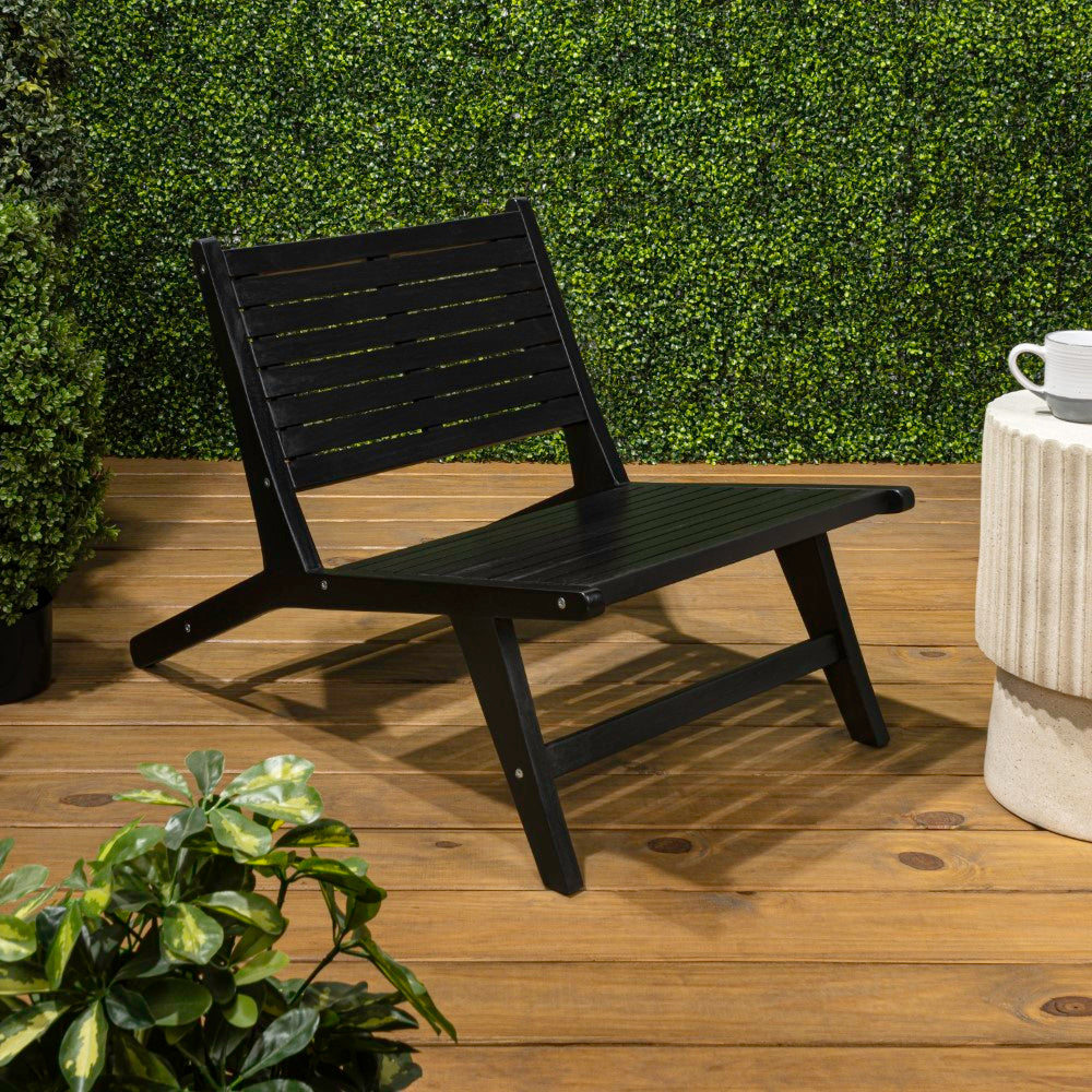 Pace Mid-Century Modern Wood Armless Outdoor Patio Chair