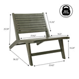 Pace Mid-Century Modern Wood Armless Outdoor Patio Chair