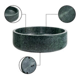 Laurel 9 in. Contemporary Round Heavyweight Solid Marble with Non-Slip Base Pet Food and Water Bowl - Green