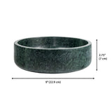 Laurel 9 in. Contemporary Round Heavyweight Solid Marble with Non-Slip Base Pet Food and Water Bowl - Green