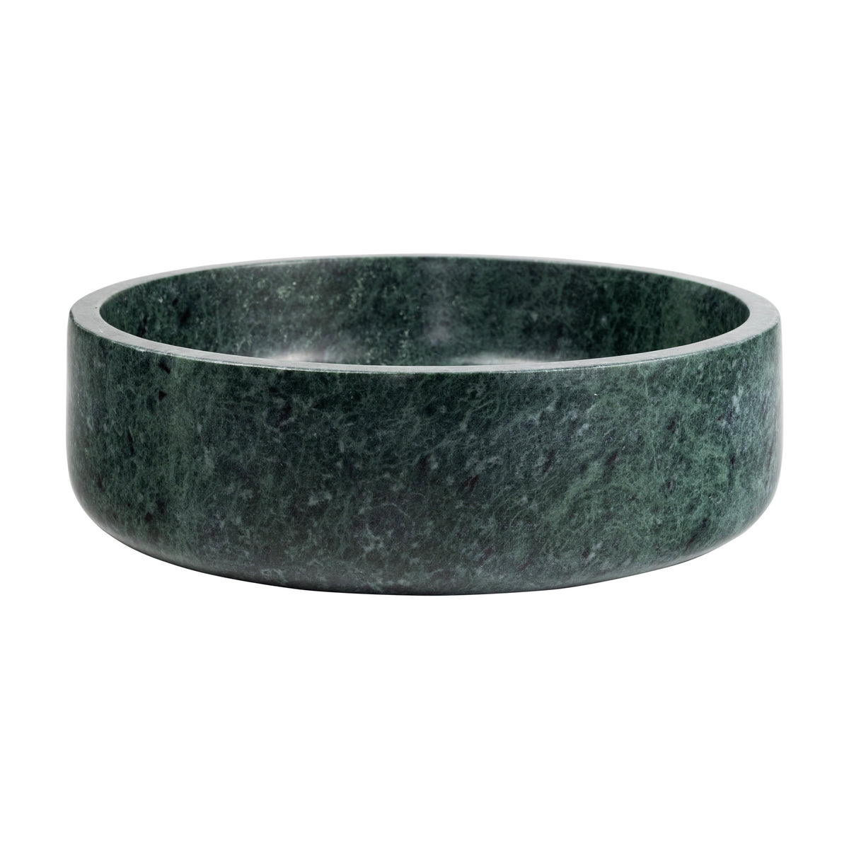Laurel 9 in. Contemporary Round Heavyweight Solid Marble with Non-Slip Base Pet Food and Water Bowl - Green