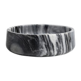 Laurel 9 in. Contemporary Round Heavyweight Solid Marble with Non-Slip Base Pet Food and Water Bowl - Black/White
