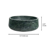 Laurel 7.5 in. Contemporary Round Heavyweight Solid Marble with Non-Slip Base Pet Food and Water Bowl - Green