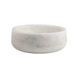 Laurel 7.5 in. Contemporary Round Heavyweight Solid Marble with Non-Slip Base Pet Food and Water Bowl - White