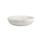 Mae 6 in. Contemporary Round Heavyweight Solid Marble with Non-Slip Base Pet Food and Water Bowl - White