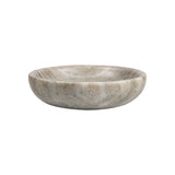 Mae 6 in. Contemporary Round Heavyweight Solid Marble with Non-Slip Base Pet Food and Water Bowl - Gray/Brown