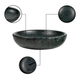 Mae 6 in. Contemporary Round Heavyweight Solid Marble with Non-Slip Base Pet Food and Water Bowl - Green