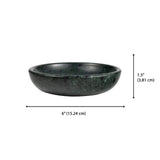 Mae 6 in. Contemporary Round Heavyweight Solid Marble with Non-Slip Base Pet Food and Water Bowl - Green