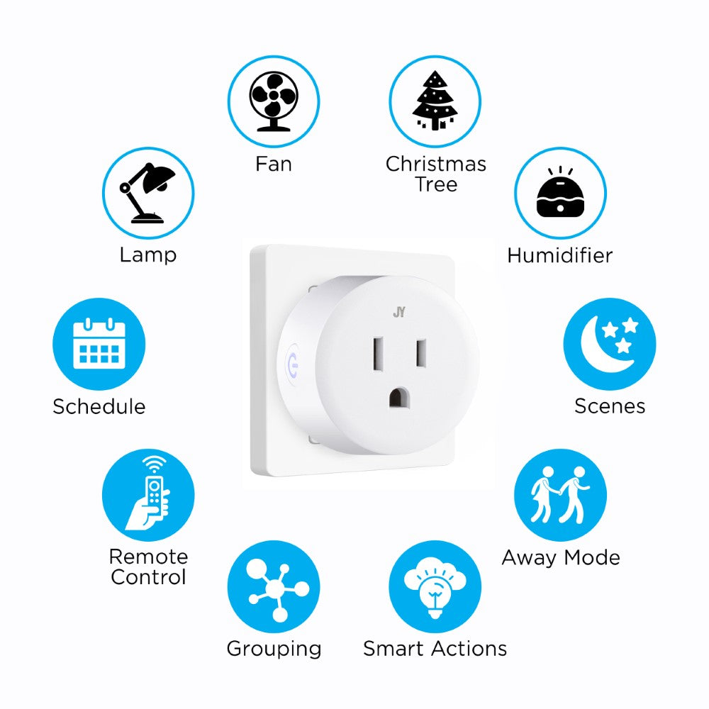 Sasha Smart Plug - WiFi Remote App Control for Lights & Appliances; Compatible with Alexa and Google Home Assistant, No Hub Required