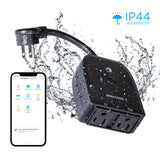 Sunshine Outdoor Smart Dual Plug - WiFi Remote App Control for Outdoor Lights & Holiday Decor; Compatible with Alexa and Google Home, No Hub Required