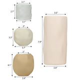 Arvo Modern Minimalist Handmade Concrete Organic Sculptural Cylinder and Round Planter Set with Drainage Holes