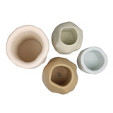 Arvo Modern Minimalist Handmade Concrete Organic Sculptural Cylinder and Round Planter Set with Drainage Holes