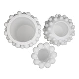 Nyra Modern Minimalist Handmade Concrete Bubble Cylinder and Round Planter Set