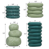 Zyra Modern Minimalist Handmade Concrete Stacked Ring Planter Set with Drainage Holes