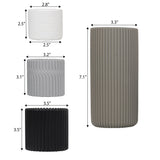 Floren Modern Minimalist Handmade Concrete Fluted Cylinder Planter Set