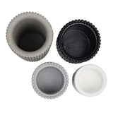 Floren Modern Minimalist Handmade Concrete Fluted Cylinder Planter Set